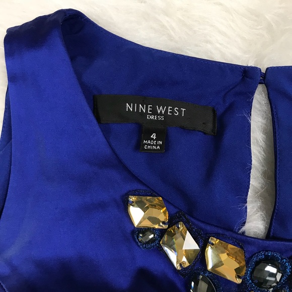 Nine West jeweled collar dress sz 4 - Picture 6 of 8